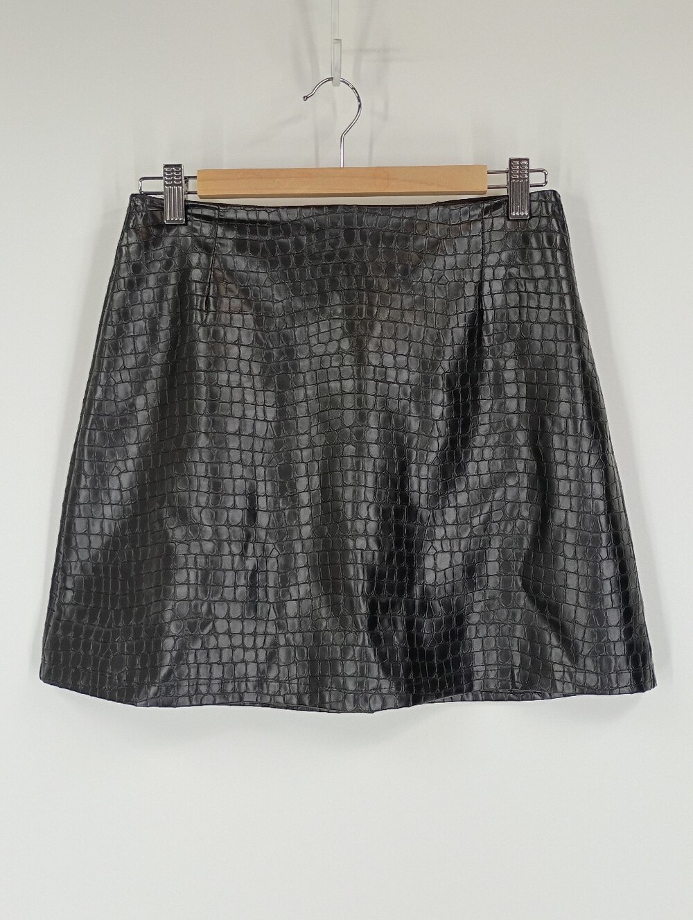 Dynamite Faux Croc Leather Mini Skirt